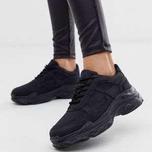 Public Desire Black Chunky Sneakers